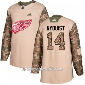 Män Ishockey Detroit Red Wings Tröja Gustav Nyquist 14 Adidas 2017-2018 Camo Veterans Day Practice Authentic